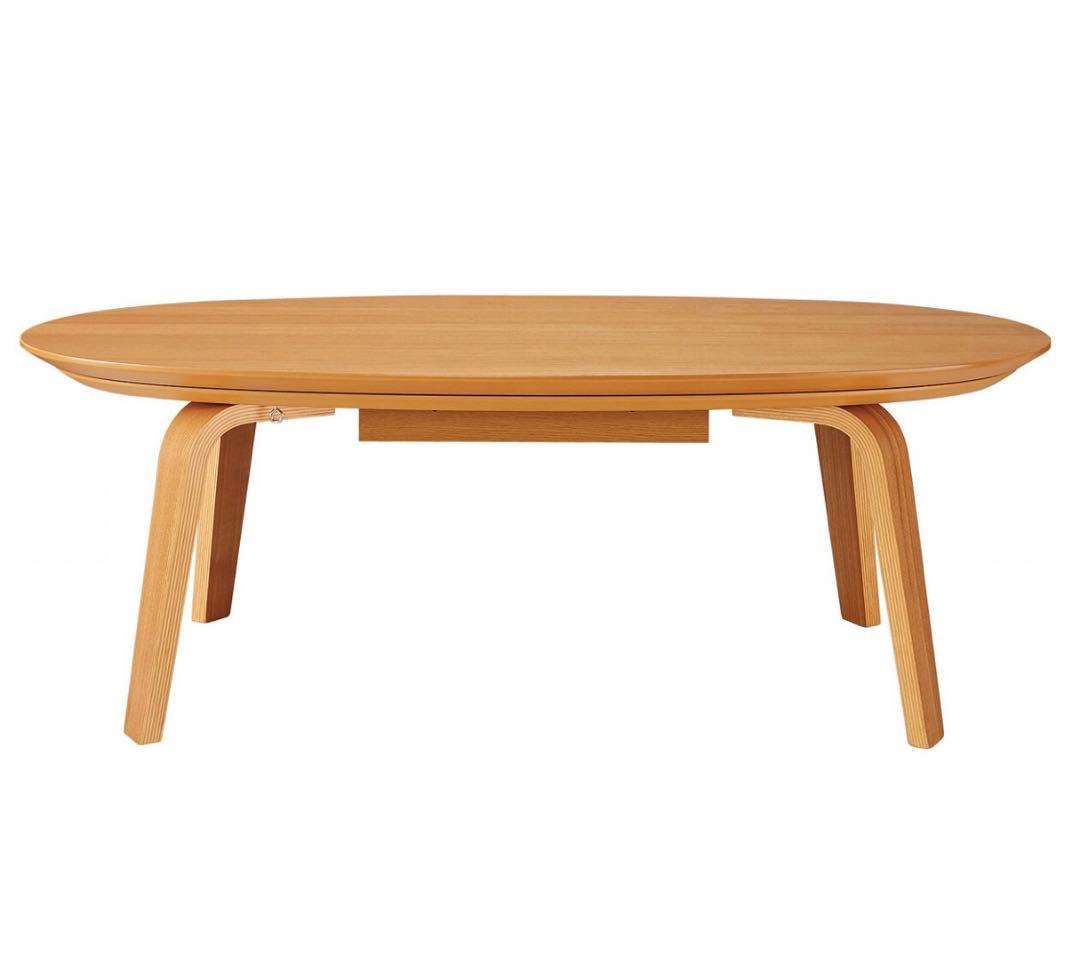 無印良品　木製 楕円形 こたつ 電源コード付き