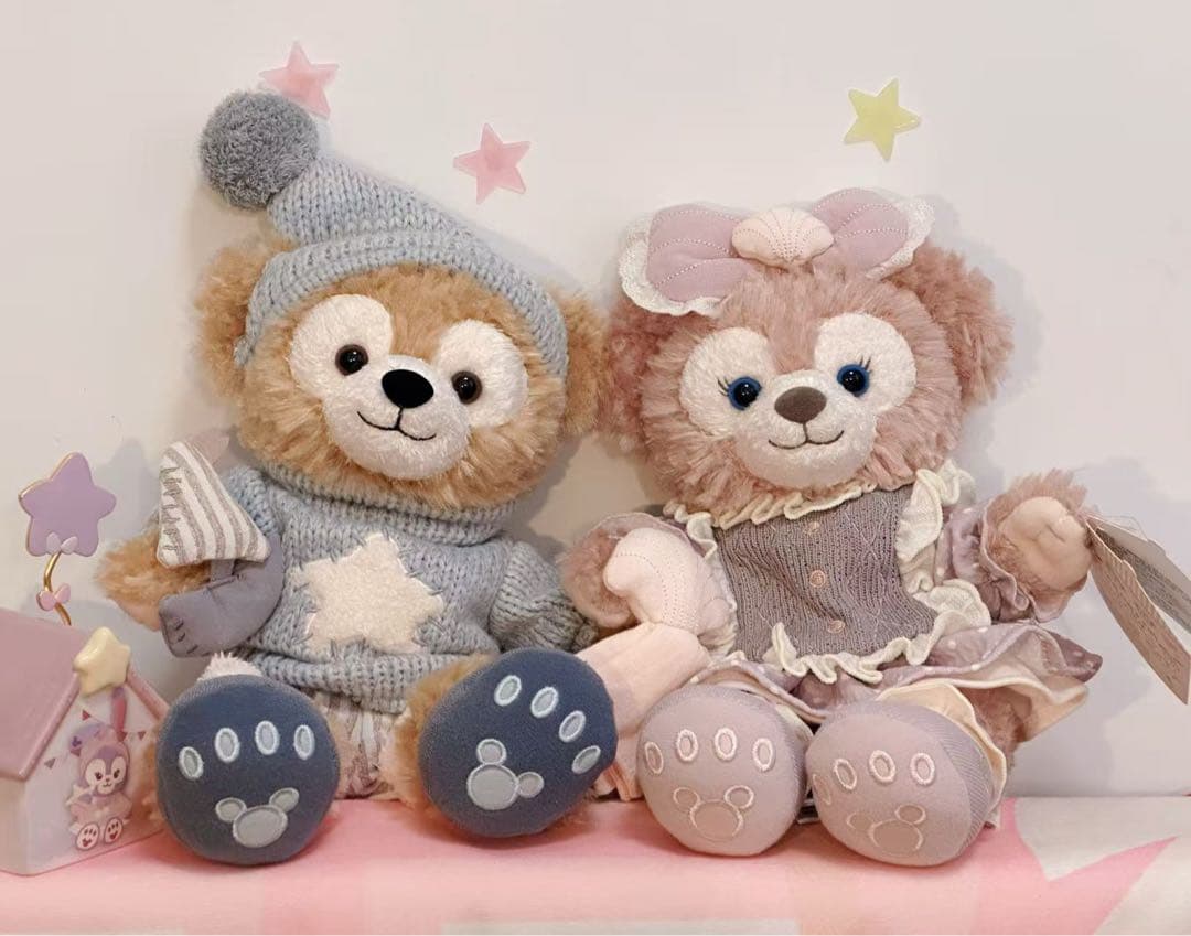 上海ディズニー　リラックス　ダッフィー&シェリーメイぬいぐるみSSセット