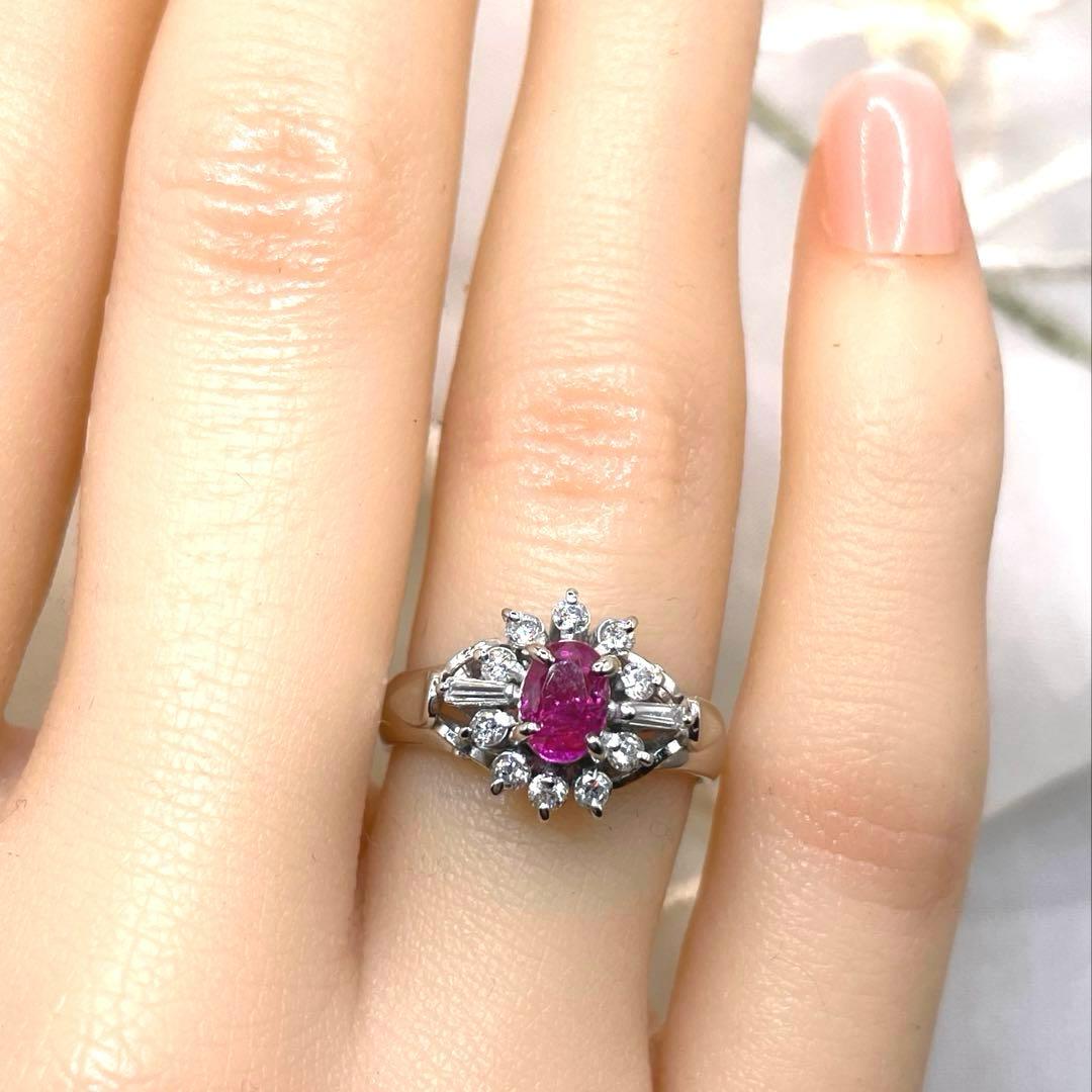 pt900 ルビー　ダイヤモンド　リング