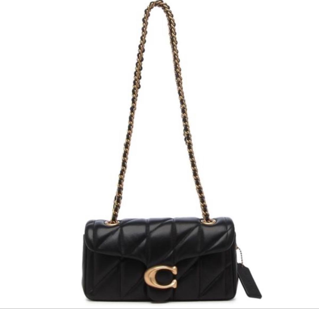 COACH タビー 20 キルティング ショルダーバッグ　ブラック　ゴールド金具