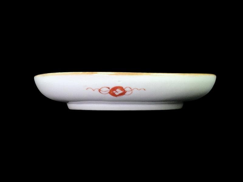 古伊万里　金襴手　竜田川に紅葉の図　５寸皿　C105AS-CZb