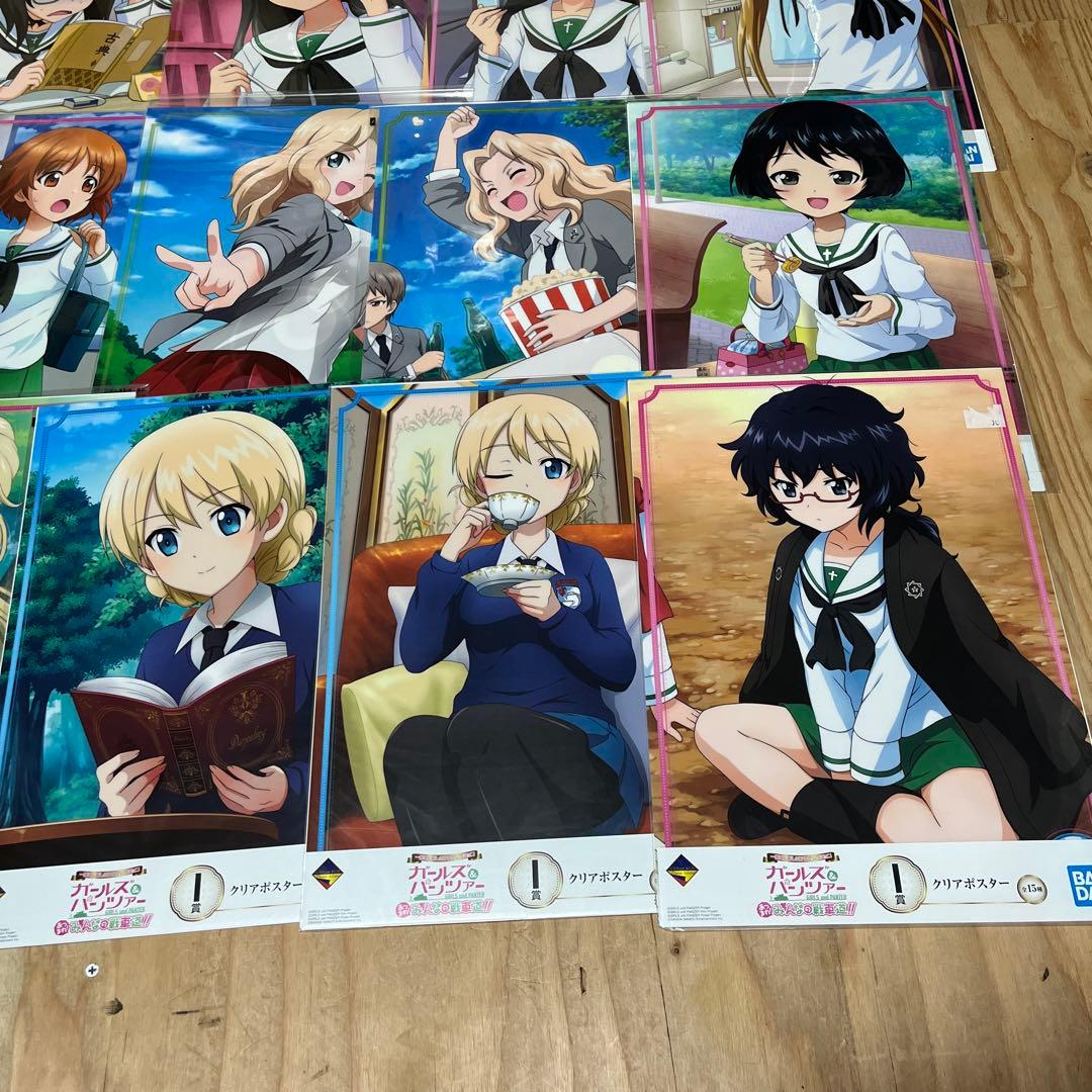未開封　ガールズ＆パンツァー　A3クリアポスター　くじ　I賞　全15種セット