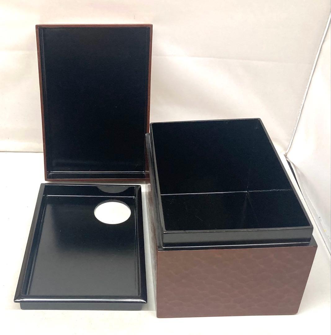 B546b 松竹梅鎌倉彫茶箱セット 13点　京焼　茶道具　内裏雛