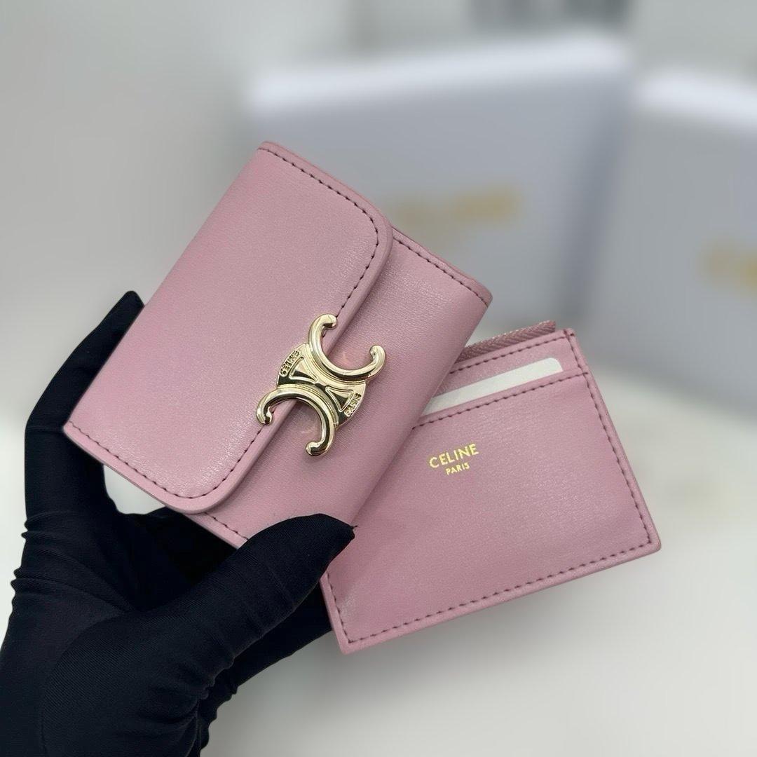 ピンク 三つ折り財布