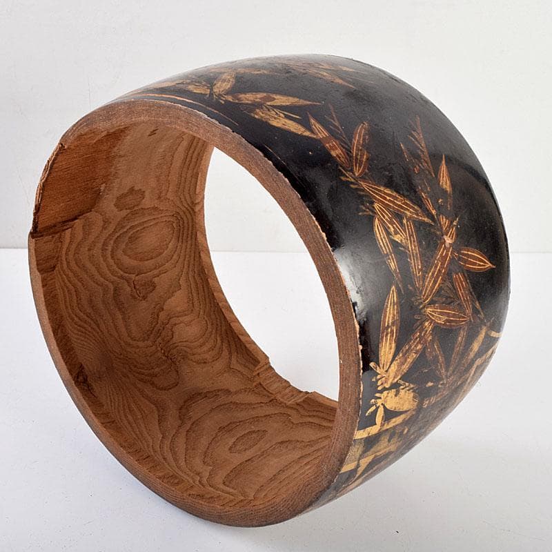 和楽器　和太鼓　締太鼓　黒漆金蒔絵胴　C　8682D