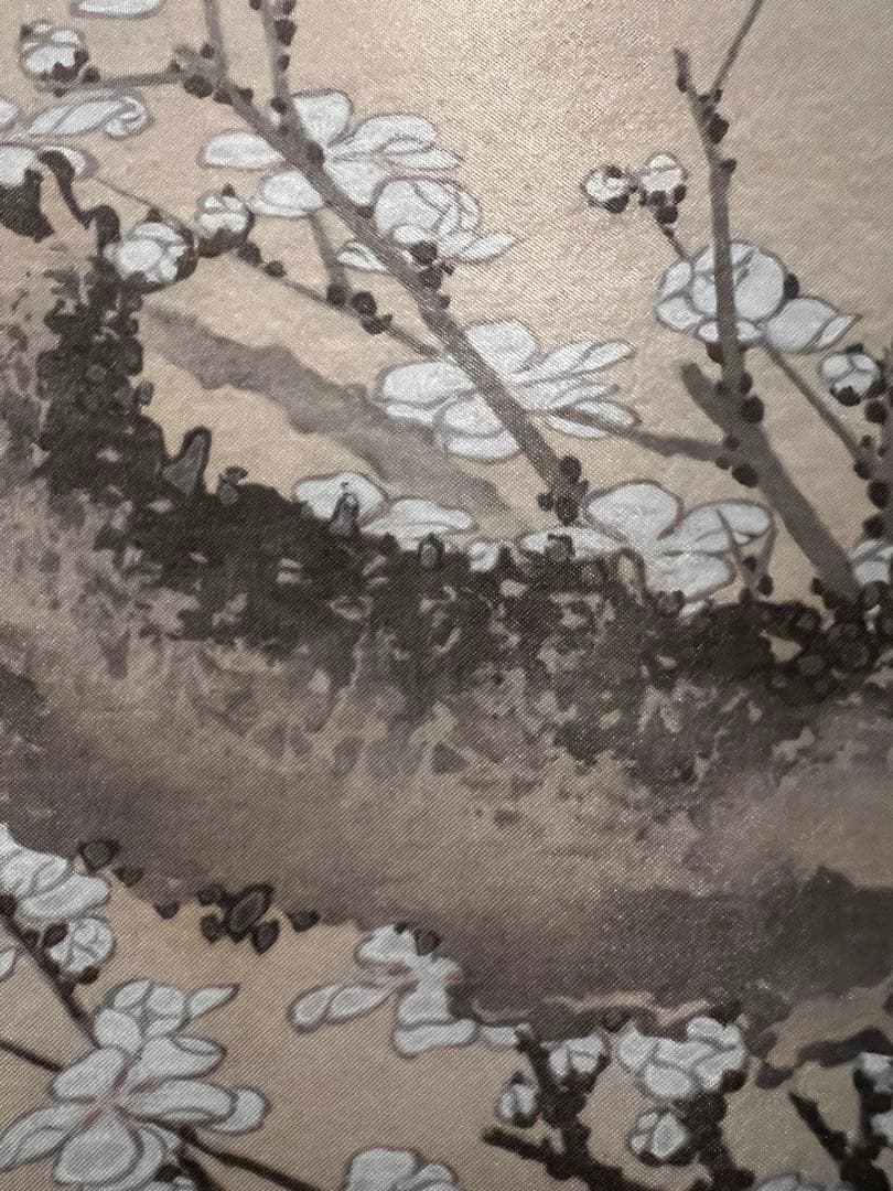 葛飾北斎『白梅図』 複製工芸 共箱 春 日本画 掛け軸 掛軸 茶掛 アート 中国