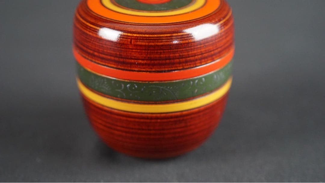 和田瑾斎 独楽塗 中棗 共箱 茶道具 本物保証