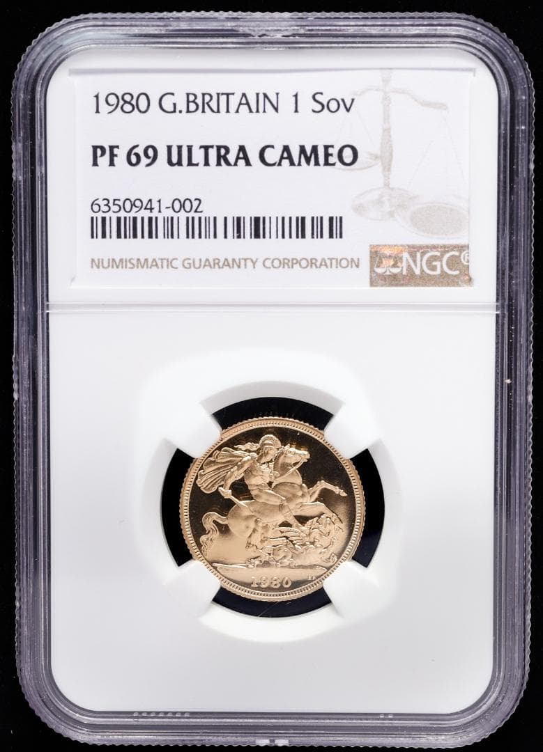 準最高鑑定　NGC-PF69 　ヤングエリザベス　ソブリン　1980