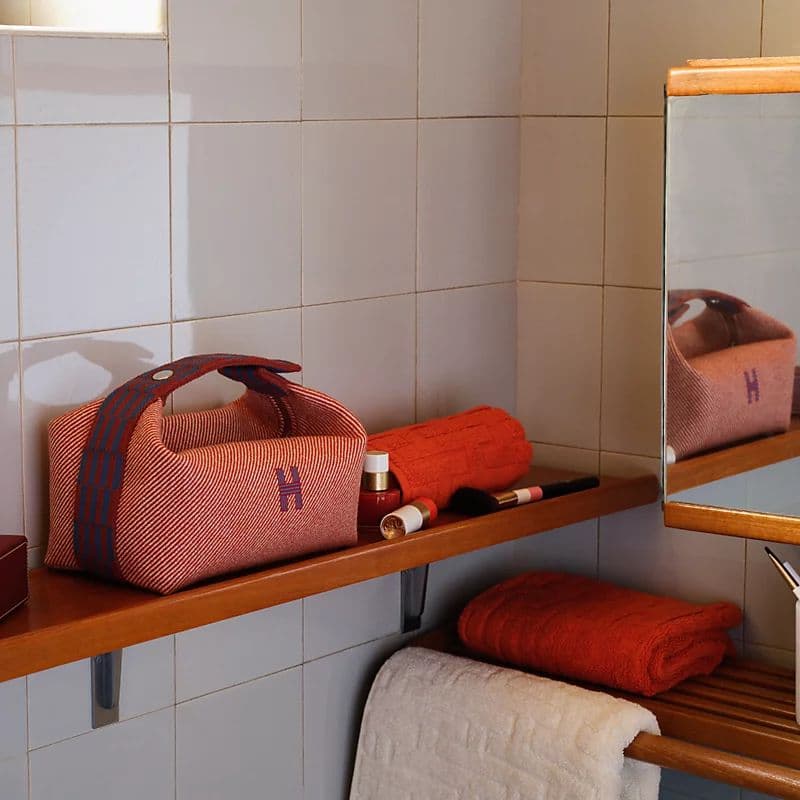 HERMES オレンジ フェイスタオル《ステアーズ》