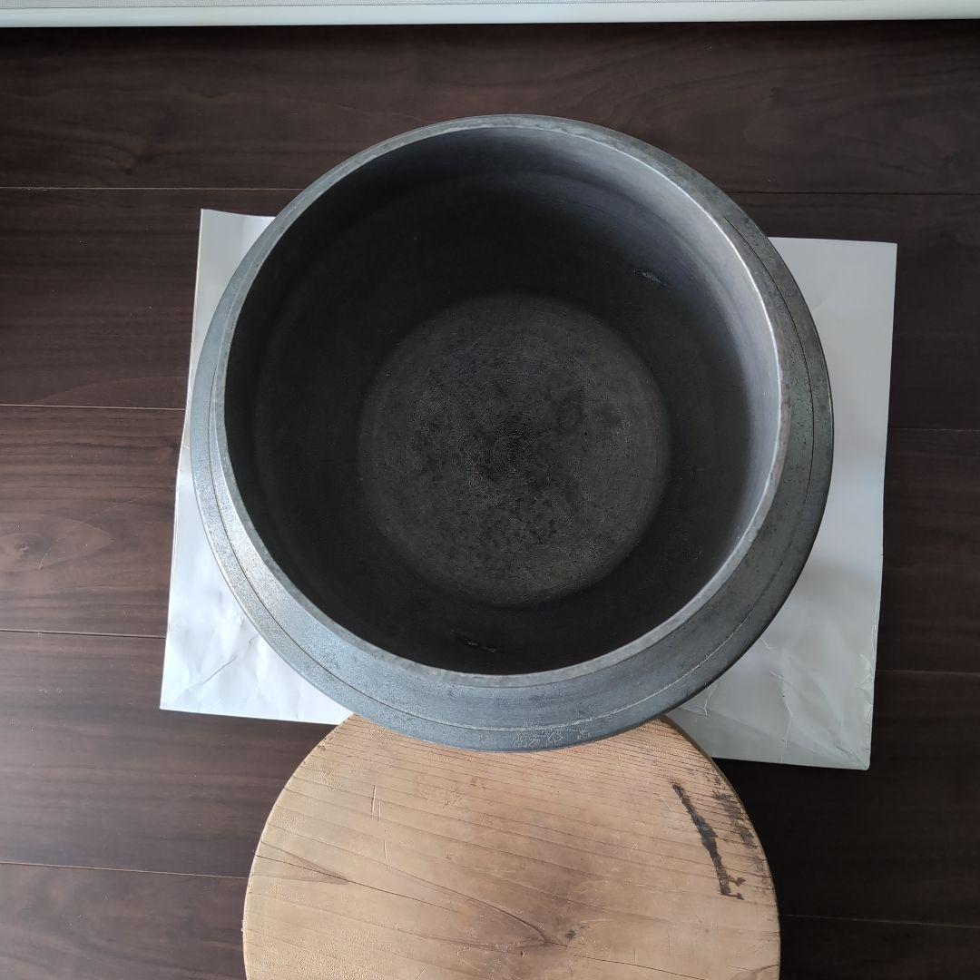 羽釜　商工省刻印付羽釜　木製蓋付　昭和中期製