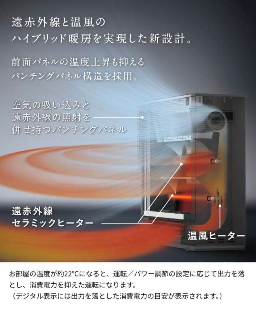 【未開封、購入明細付】ダイキン ハイブリッドセラムヒート WRH135AS