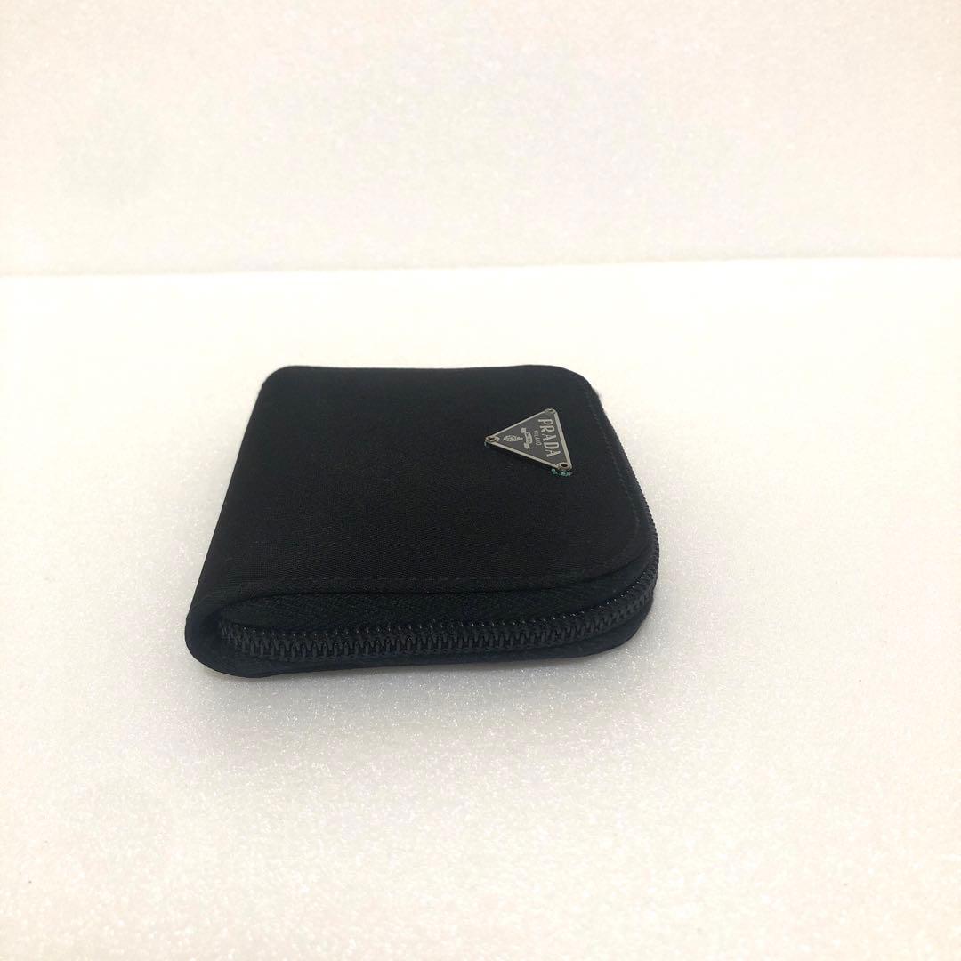 PRADA プラダ　ケース　財布　ラウンドファスナー　ナイロン　レザー　黒