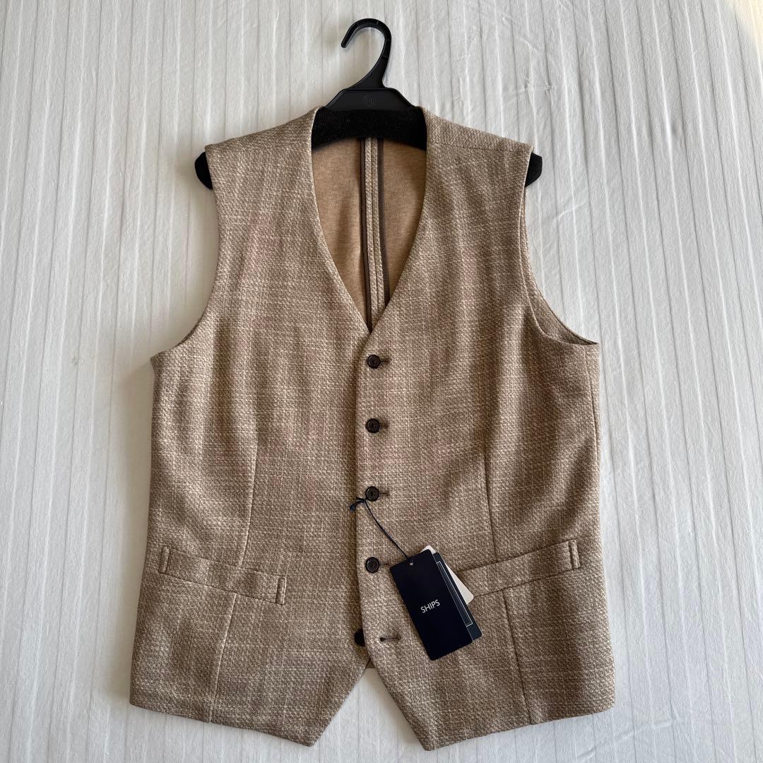 【新品希少】SHIPS シップス ベスト ジレ ベージュ