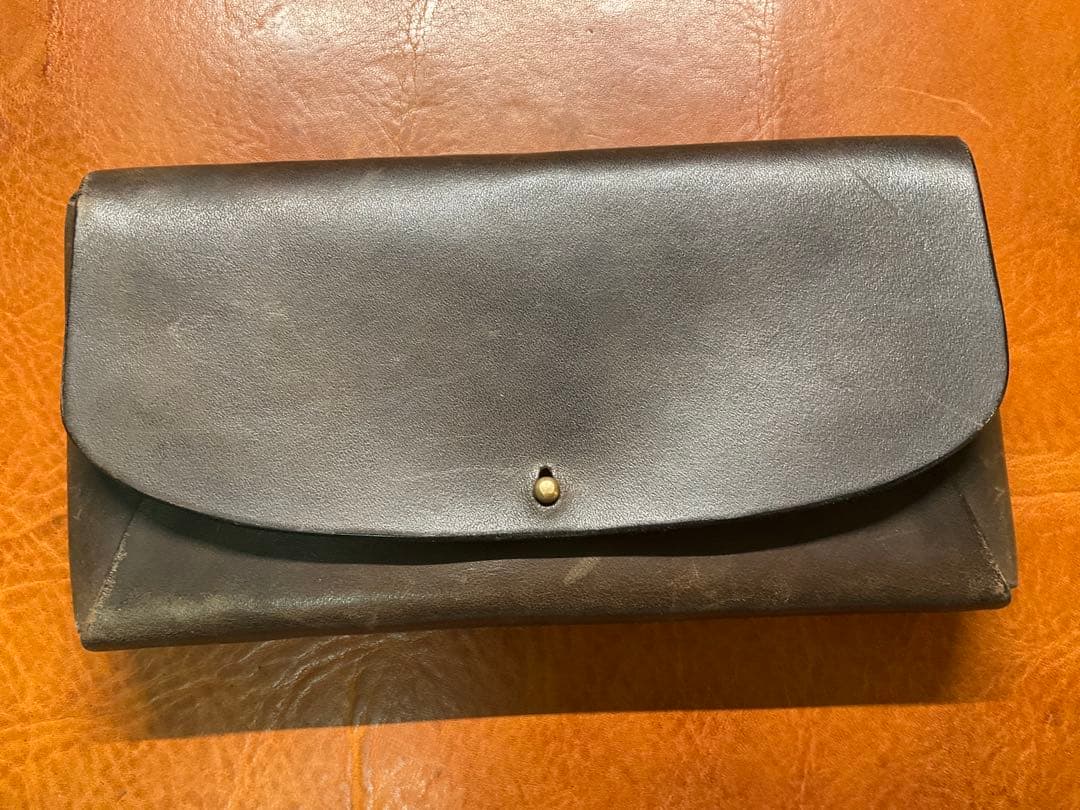 H&Craftmanship 柿渋染め　レザーペンケース