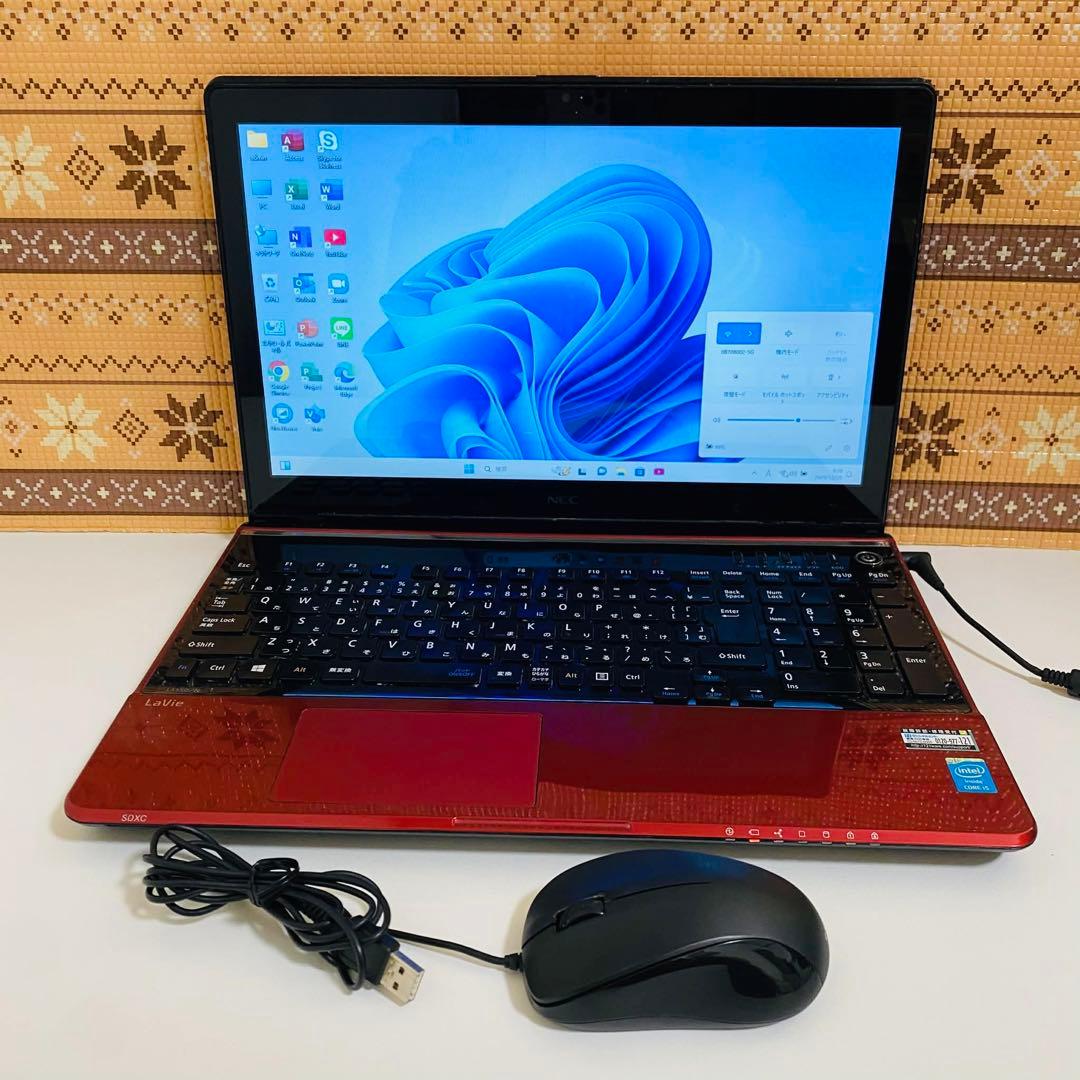 Y4 NECノートパソコンi5メモリ8GタッチパネルWindows11オフィス付