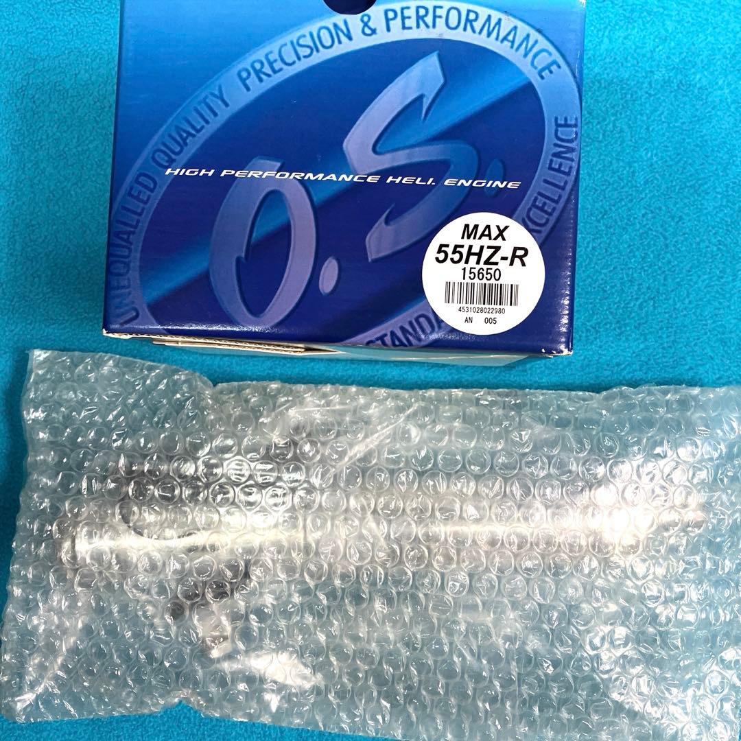 中古、破損有り　RCヘリ用 OS 55HZ-Rエンジン & サイレンサー
