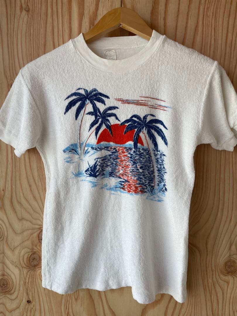 専用　50‘s パイル地 ハワイアン Tシャツ 染み込みプリント