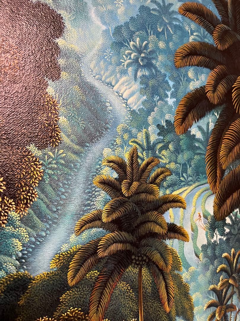 絵画　熱帯の棚田風景　油彩画