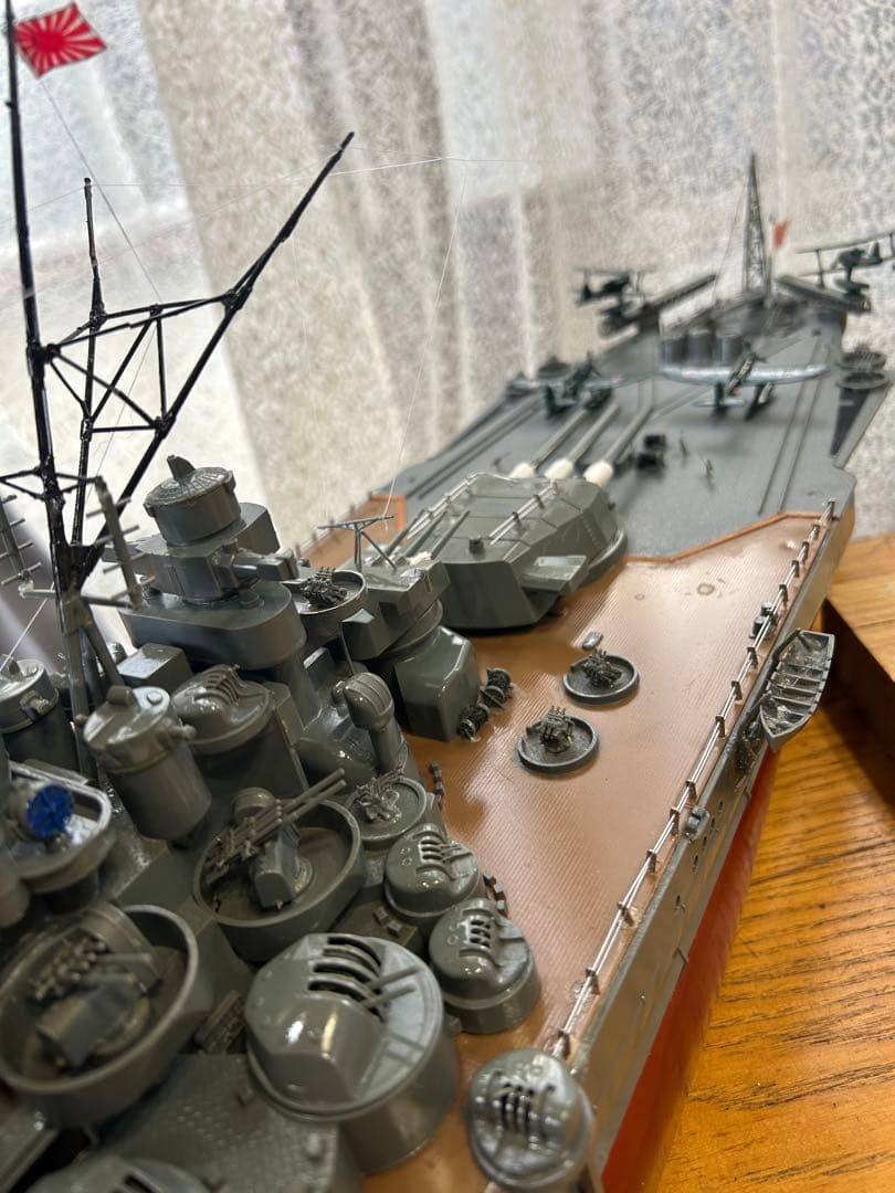 超戦艦大和長さ1315mm巾200mm超精密加工品細部まで見て下さい。(完成品)