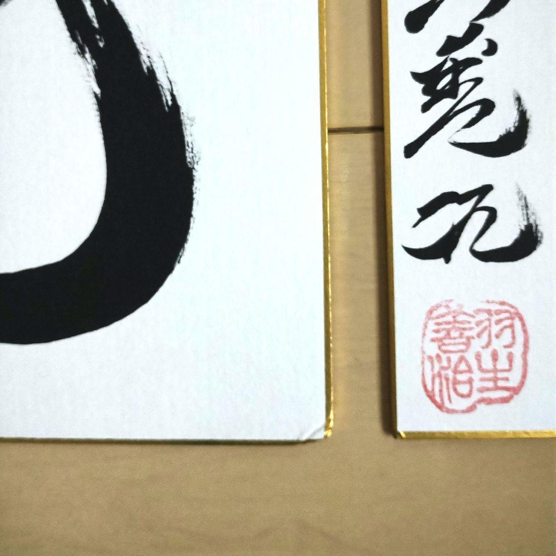 羽生善治　佐藤天彦　直筆サイン色紙