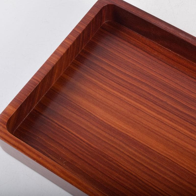 178　書道具　唐木紫檀製　無垢彫　くりぬき　硯箱　C　8734