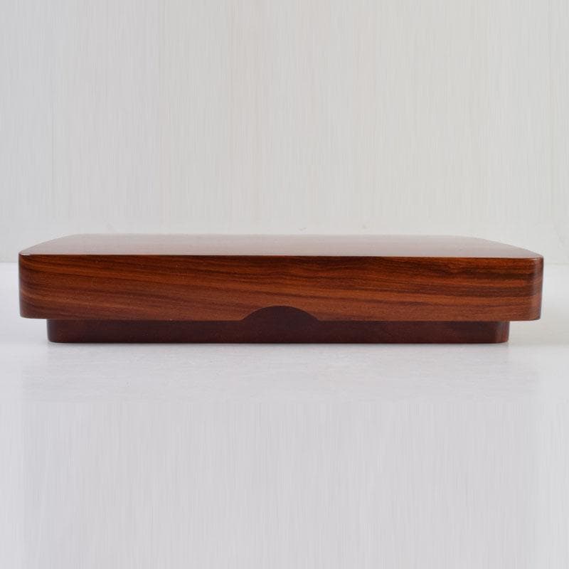 178　書道具　唐木紫檀製　無垢彫　くりぬき　硯箱　C　8734