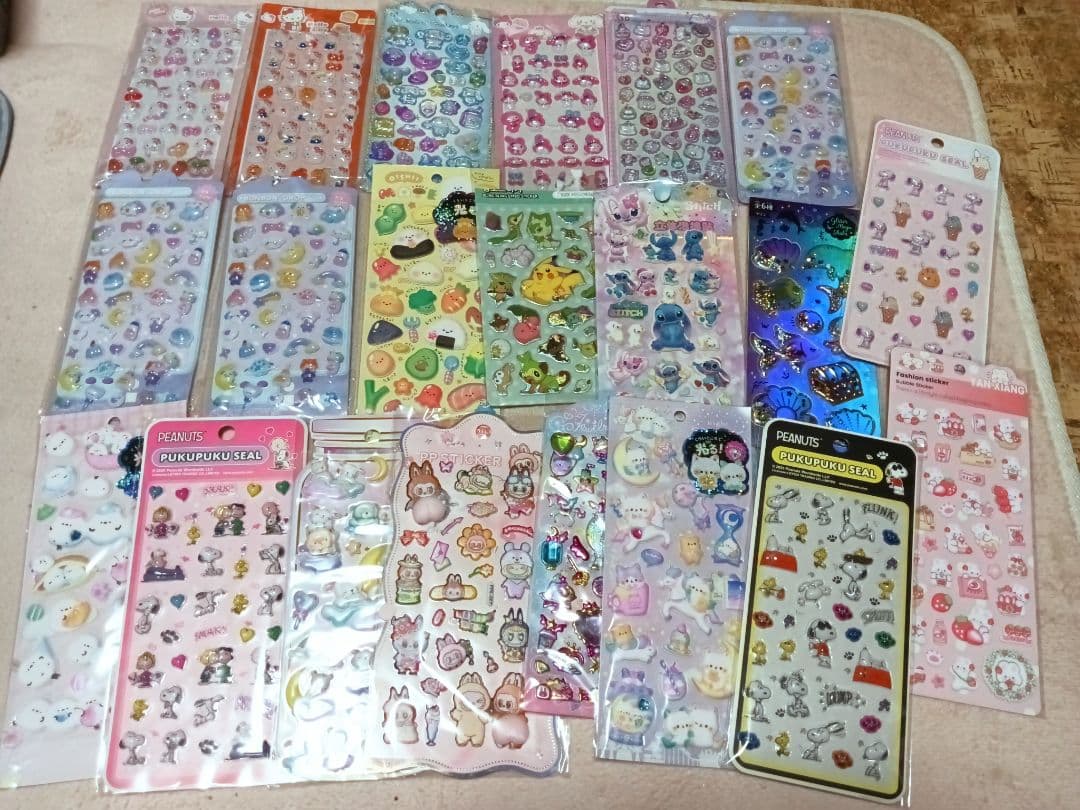 画像の全て入り、ぷくぷく、3Dシールセット