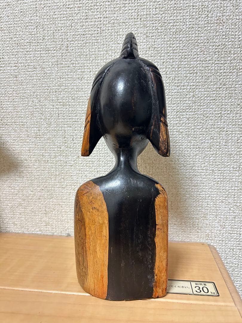 EXPO関西万博大阪　セネガルパビリオン　クイーン彫刻作品置物黒檀コクタン