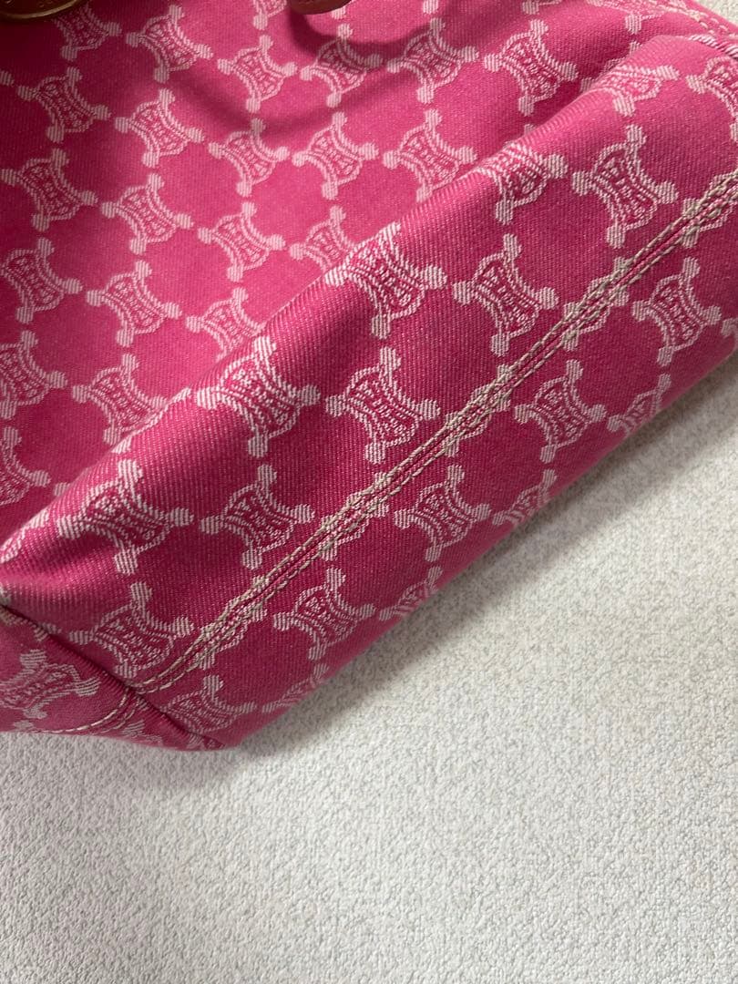 CELINE マカダム柄 ピンクトートバッグ