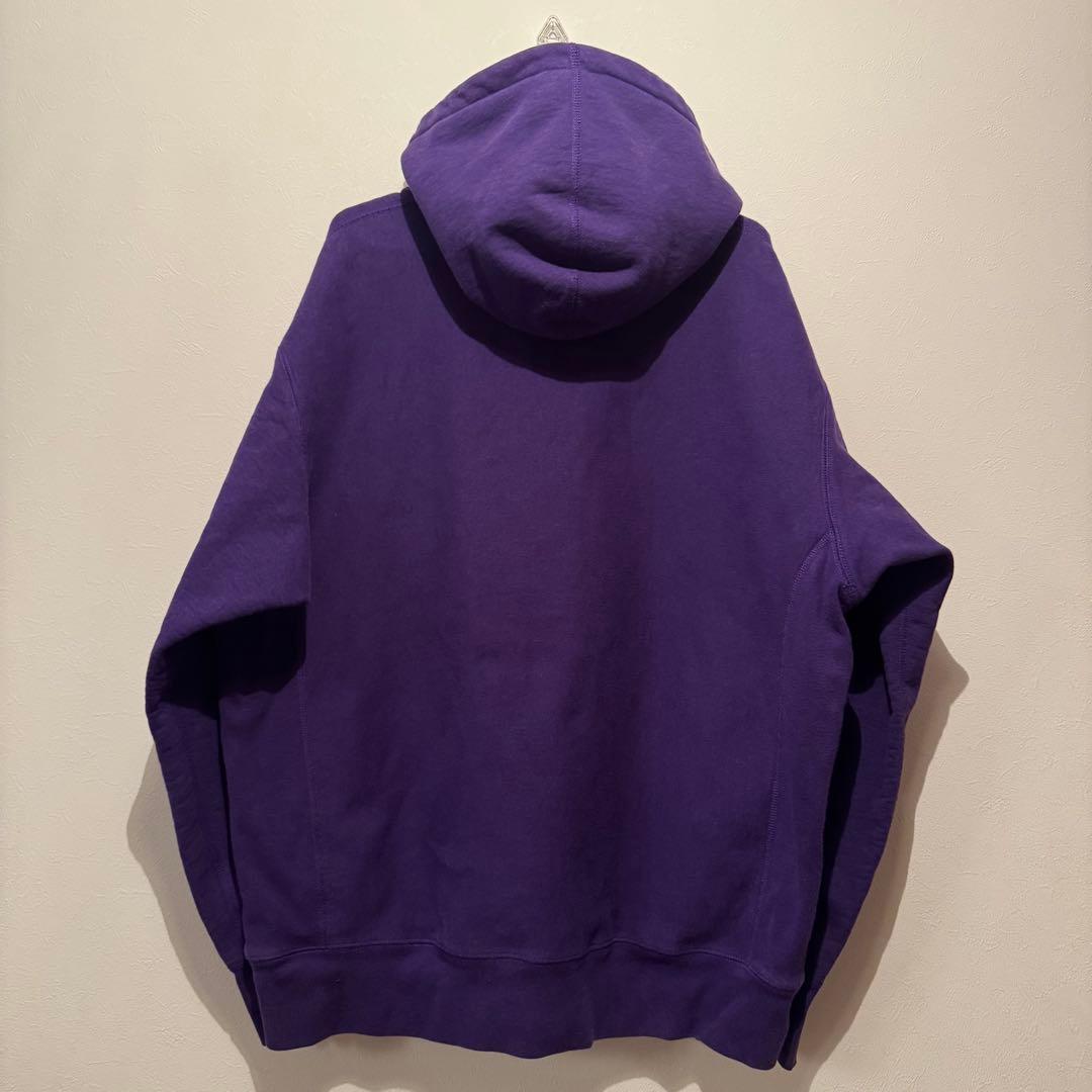 Supreme スモールロゴ パーカー フーディー Lサイズ パープル