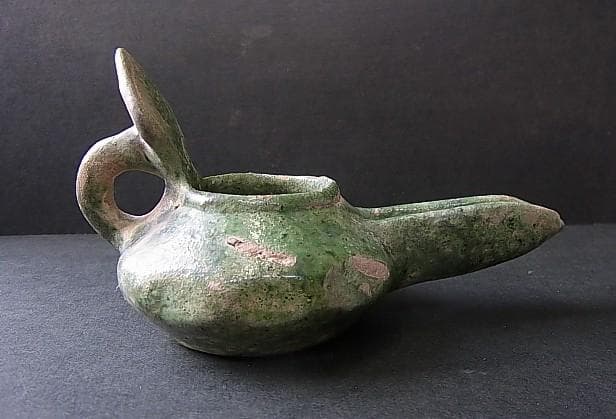★C1106★古代イラン　 オイルランプ　陶製　紀元後1000～1200年頃