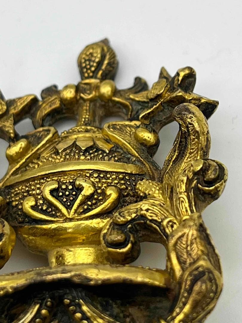 唐時代　铜鎏金 金仏塔 財宝塔 金銅仏具　金宝葫芦塔　仏教用品(B-104④)