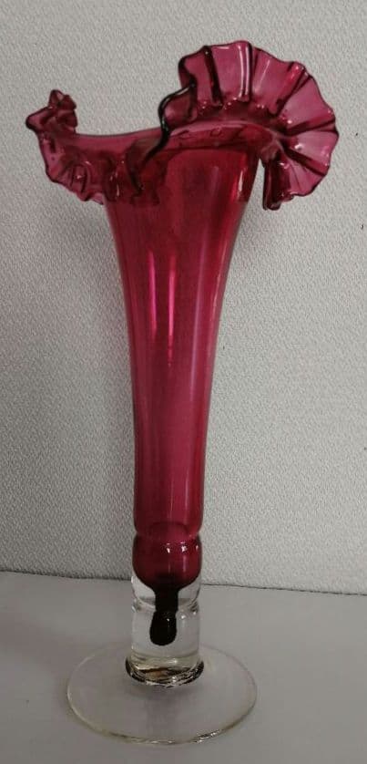 銅赤ガラス　花瓶