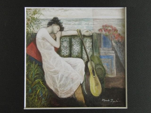 田口正子、【まどろみ】、希少な限定額装用画集画、新品高級額 額装付