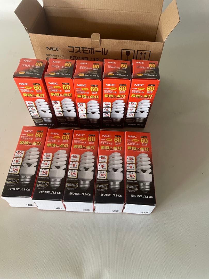 10セットNEC 電球形蛍光ランプコスモボールEFD15EL/12-C6