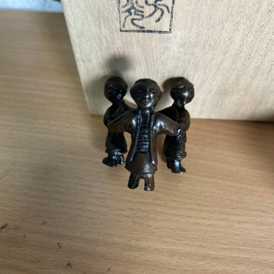 唐銅 七種蓋置 芳光造 茶道具 茶器 蓋置 共箱 共布 美品 です。