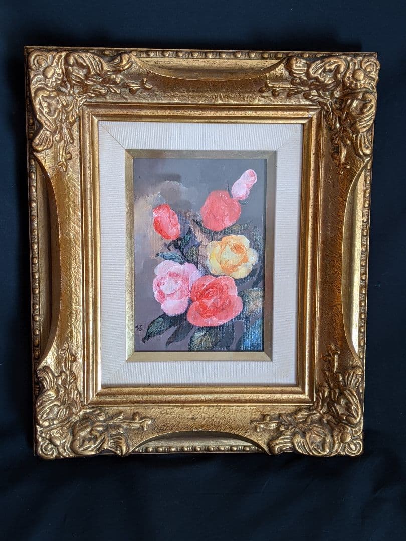 油絵　薔薇油絵 作家  ローズモダンアート  インテリアアート 飾り壁