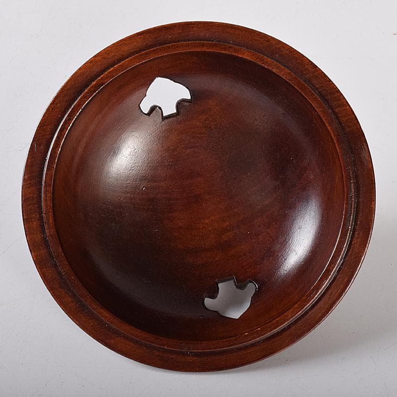朝鮮美術　李朝　白磁　双耳香炉　唐木蓋付　U　R8373