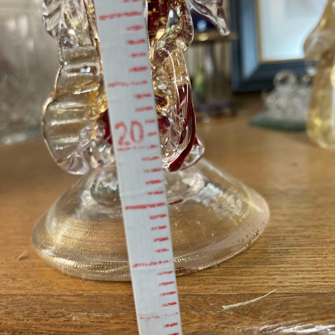 イタリア製 MADE IN MURANO赤色 男女 ヴェネツィアンガラス