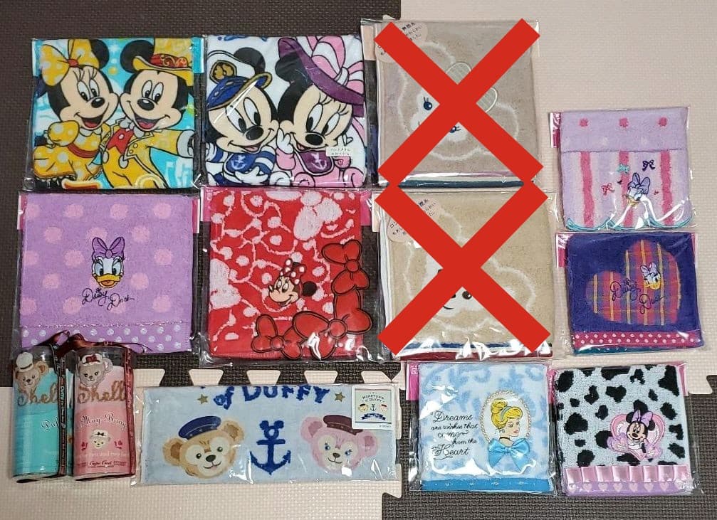 ディズニーハンドタオル１１点まとめ売り　ダッフィー　シェリーメイ　バレンタイン