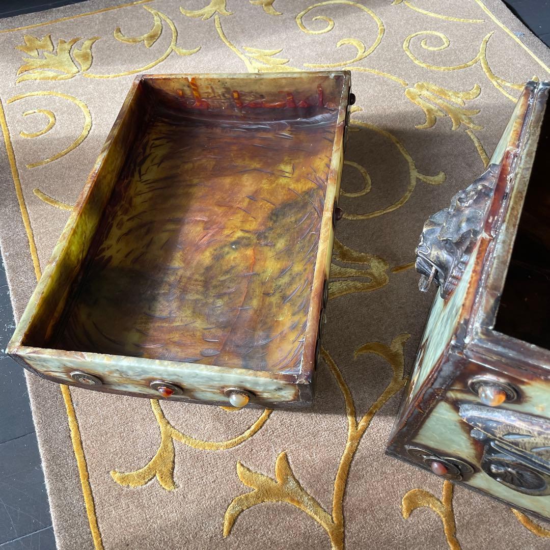 中国　玉石　宝箱　10.5kg