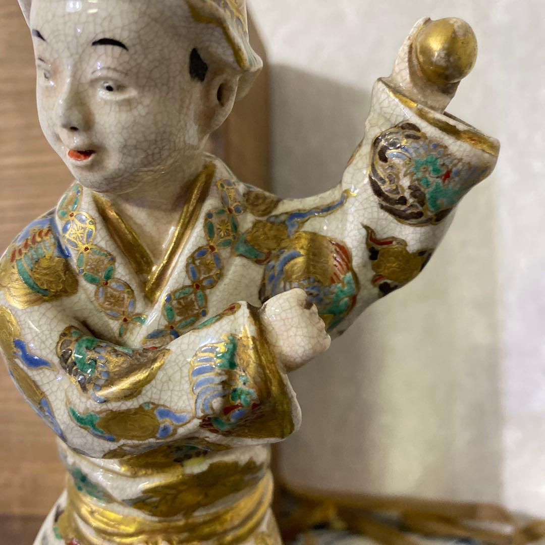 薩摩焼　唐子人形　古薩摩　里帰り品