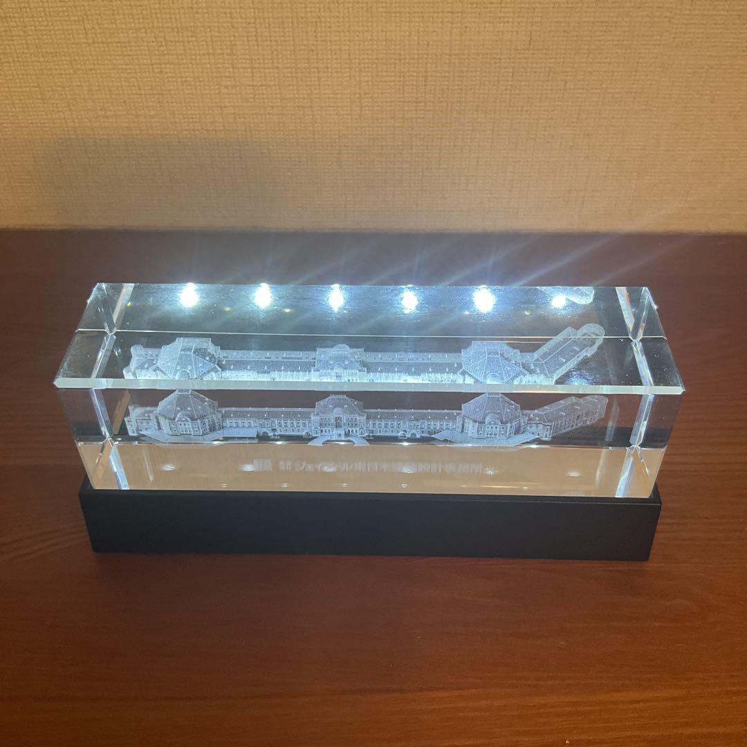 JR東京駅　限定LED付きクリスタルアート 立体彫刻