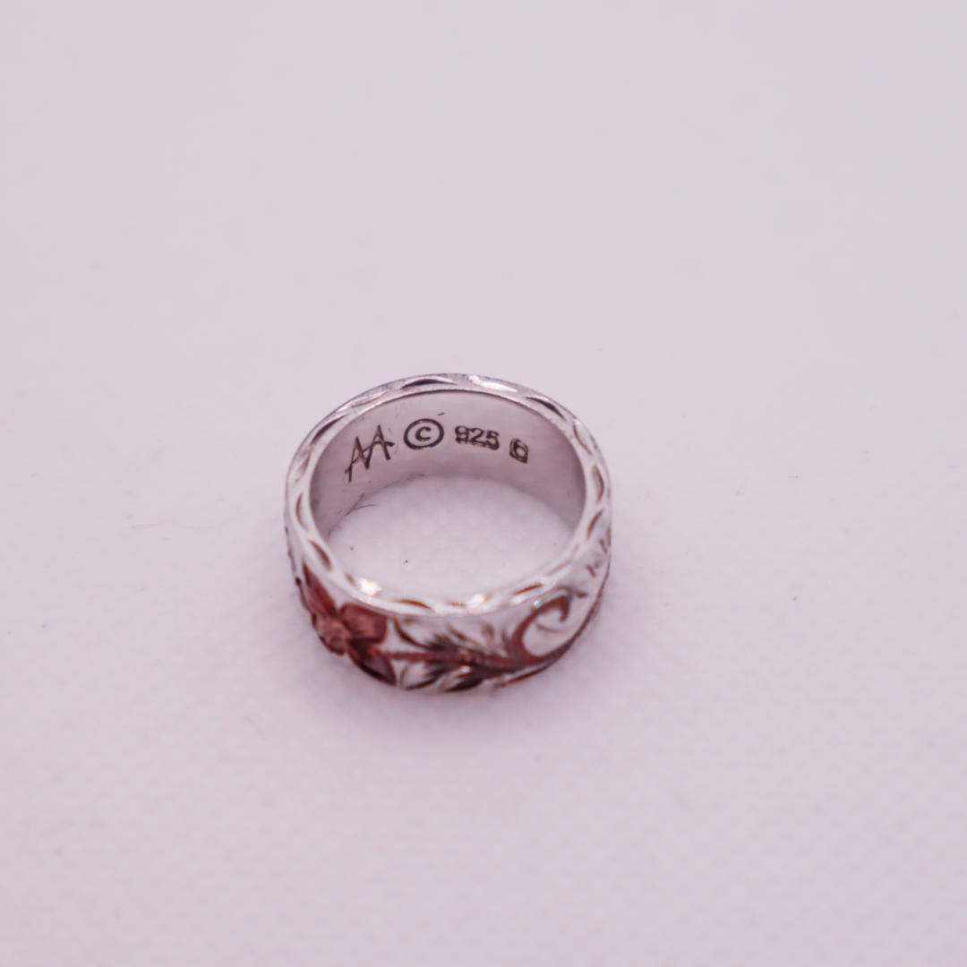 Maui Divers Jewelry 花彫刻シルバーリング 指輪 Silver