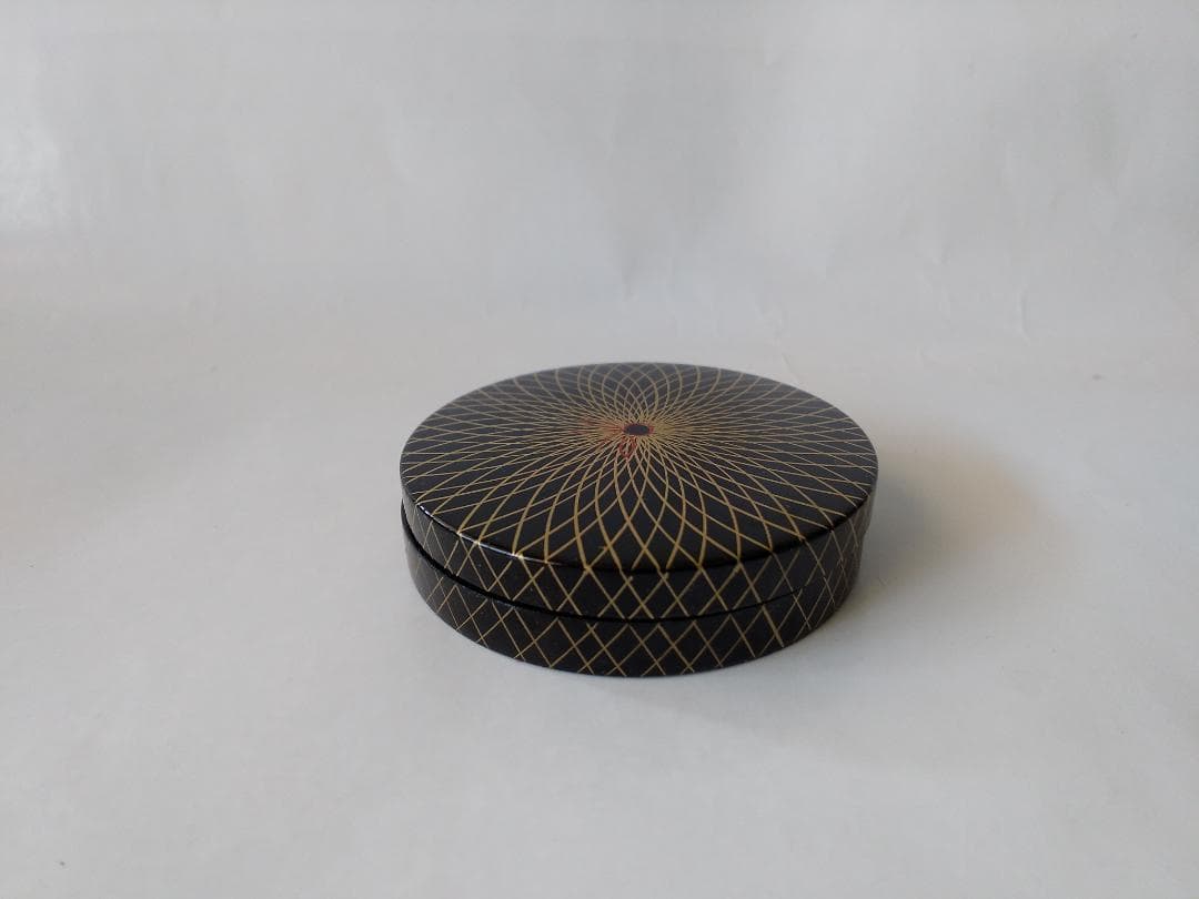 網代香合 二宮閑山 作 共箱 漆器 漆芸 香合 抹茶 茶道具 新品 未使用品