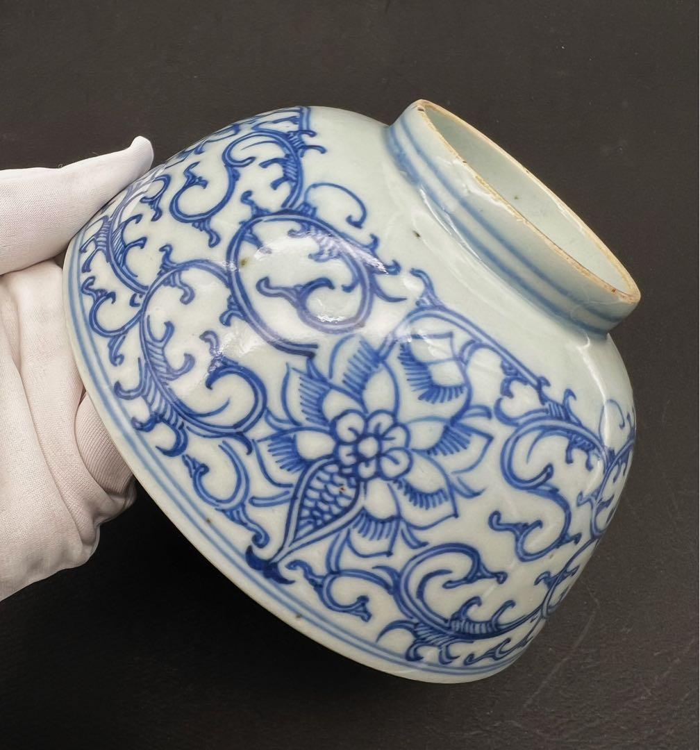 中国美術 古玩骨董品 清時　青華 染付 碗 磁器