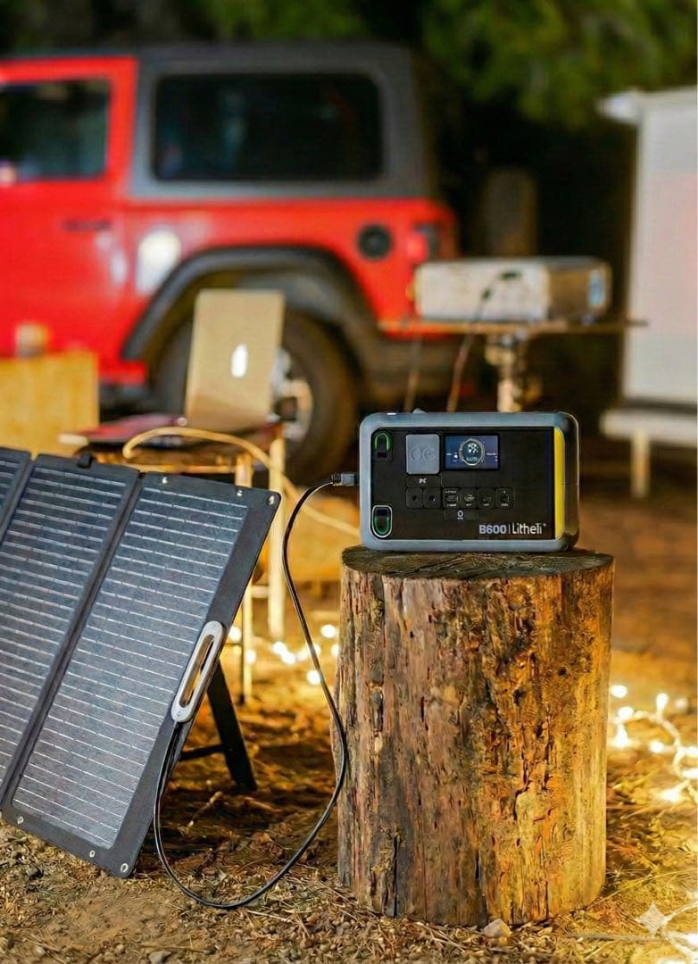 新品Litheli ポータブル電源 B600 & 100Wソーラーパネル セット