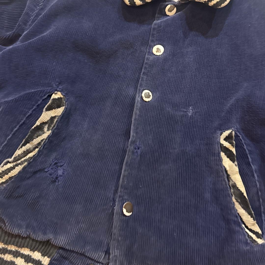 50s VINTAGE コーデュロイ アニマル ゼブラ ジャケット 短丈 ナス紺