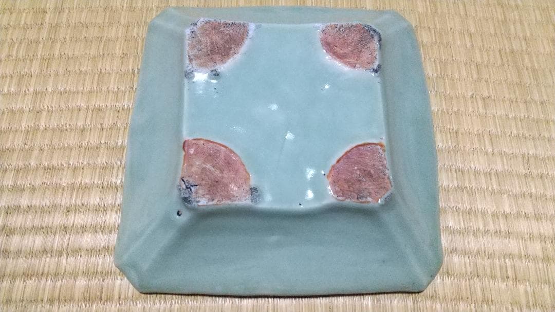 珍！青磁　四方皿（21cm）美品　初期伊万里・波佐見焼・その他国焼き