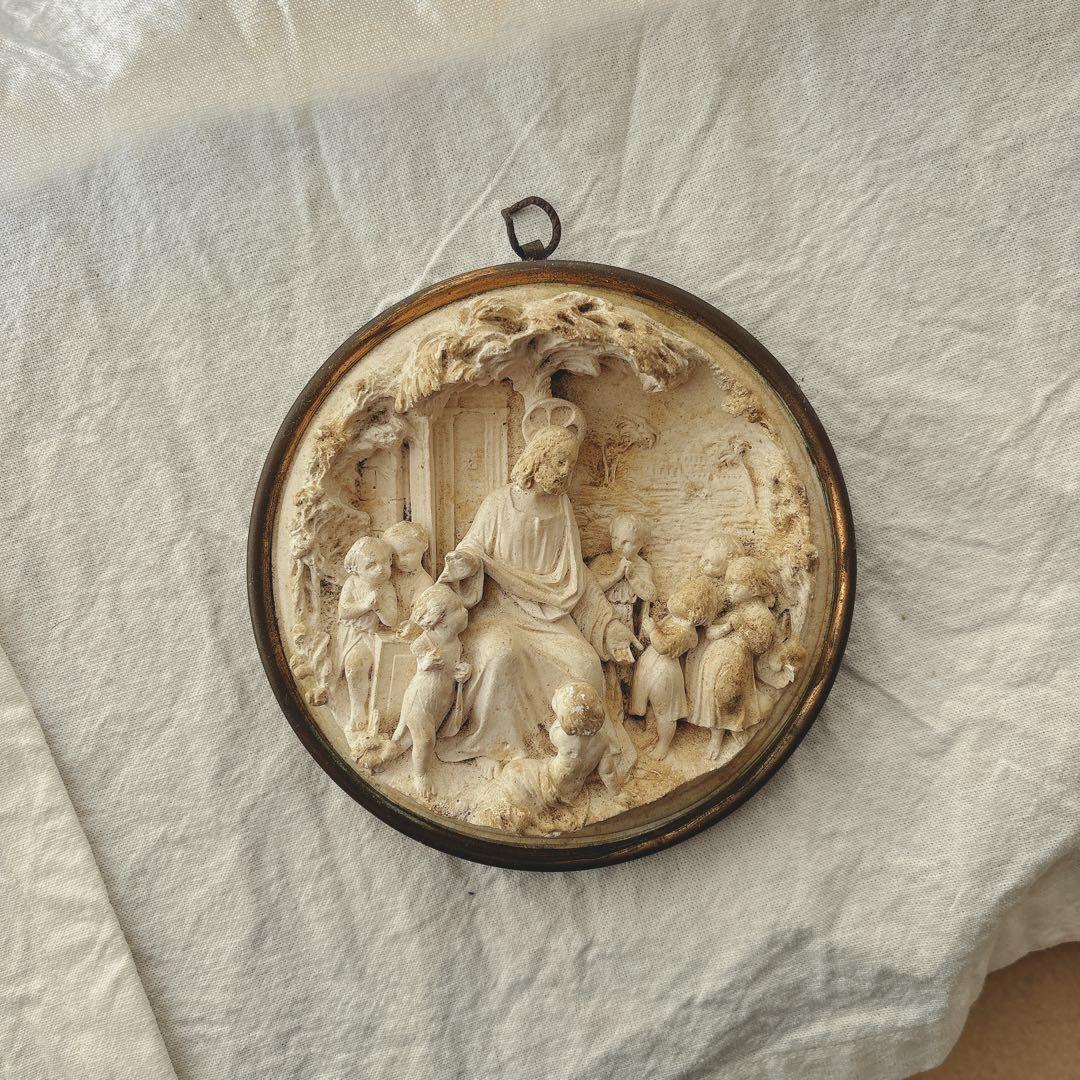 メダイヨン　聖品　フランスアンティーク　ブロカント